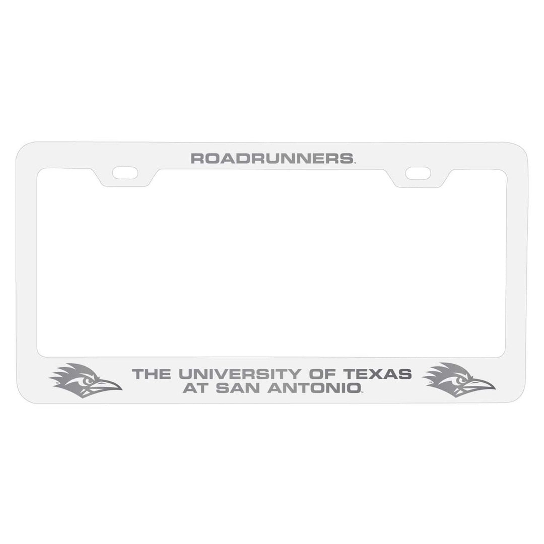 UTSA Road Runners NCAA Laser-Engraved Metal License Plate Frame - Choose Black or White Color Image 2