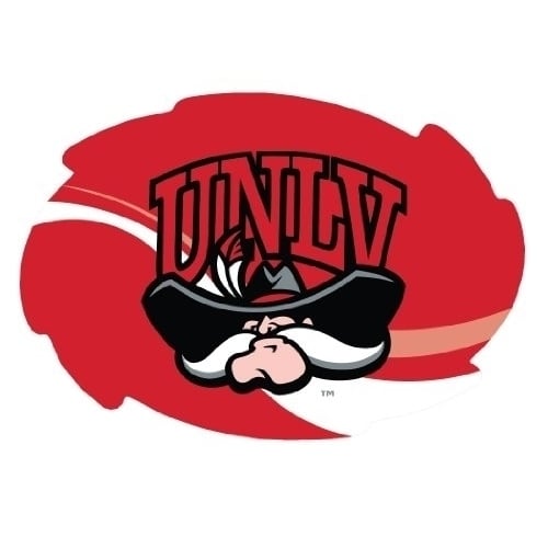 UNLV Rebels Stripe Design Swirl Shape 5x6-Inch NCAA High-Definition Magnet - Versatile Metallic Surface Adornment Image 1