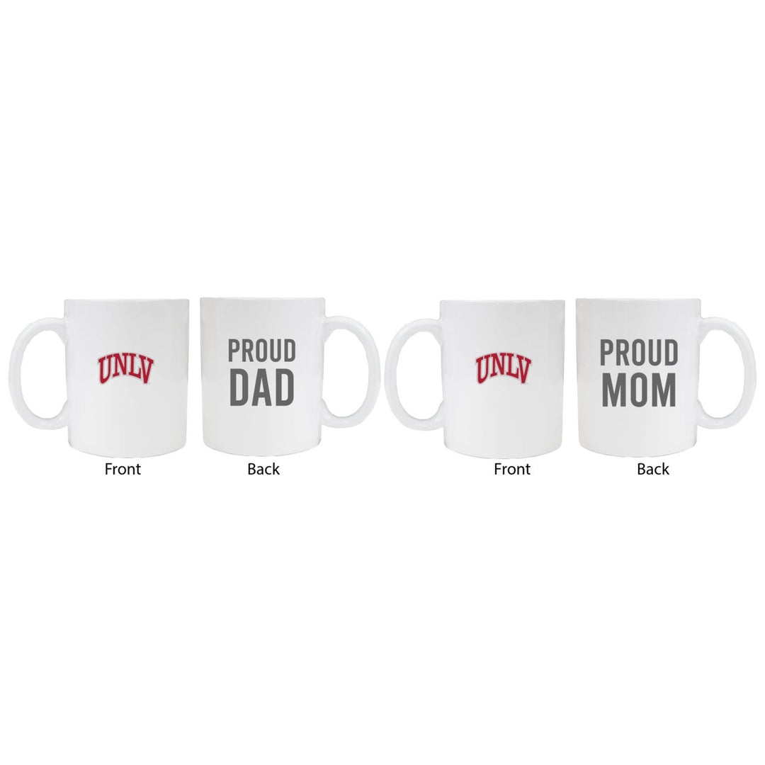 UNLV Rebels Proud Mom And Dad White Ceramic Coffee Mug 2 pack (White) Image 1