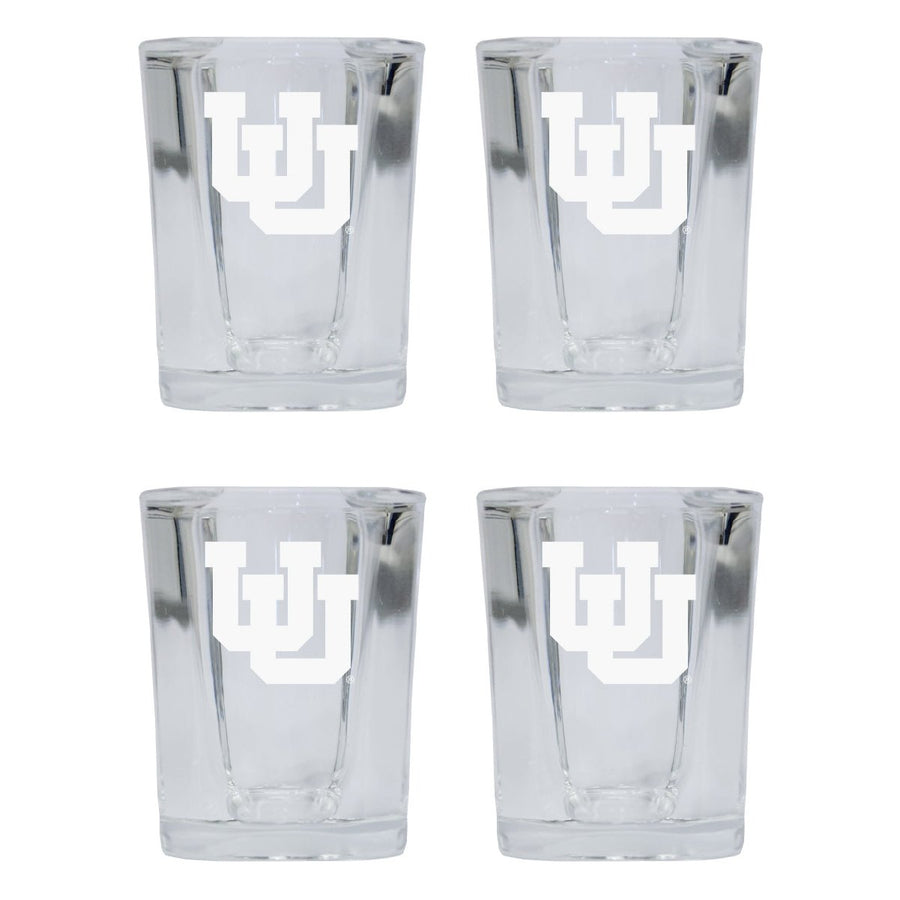 Utah Utes NCAA Collectors Edition 2oz Square Shot Glass - Laser Etched Logo 4-Pack Image 1