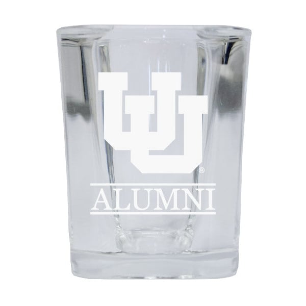 NCAA Utah Utes Alumni 2oz Laser Etched Square Shot Glass Image 1