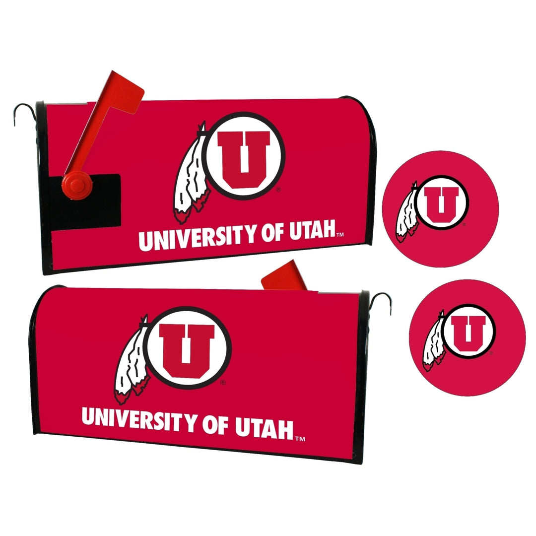 Utah Utes NCAA Officially Licensed Mailbox Cover and Sticker Set Image 1