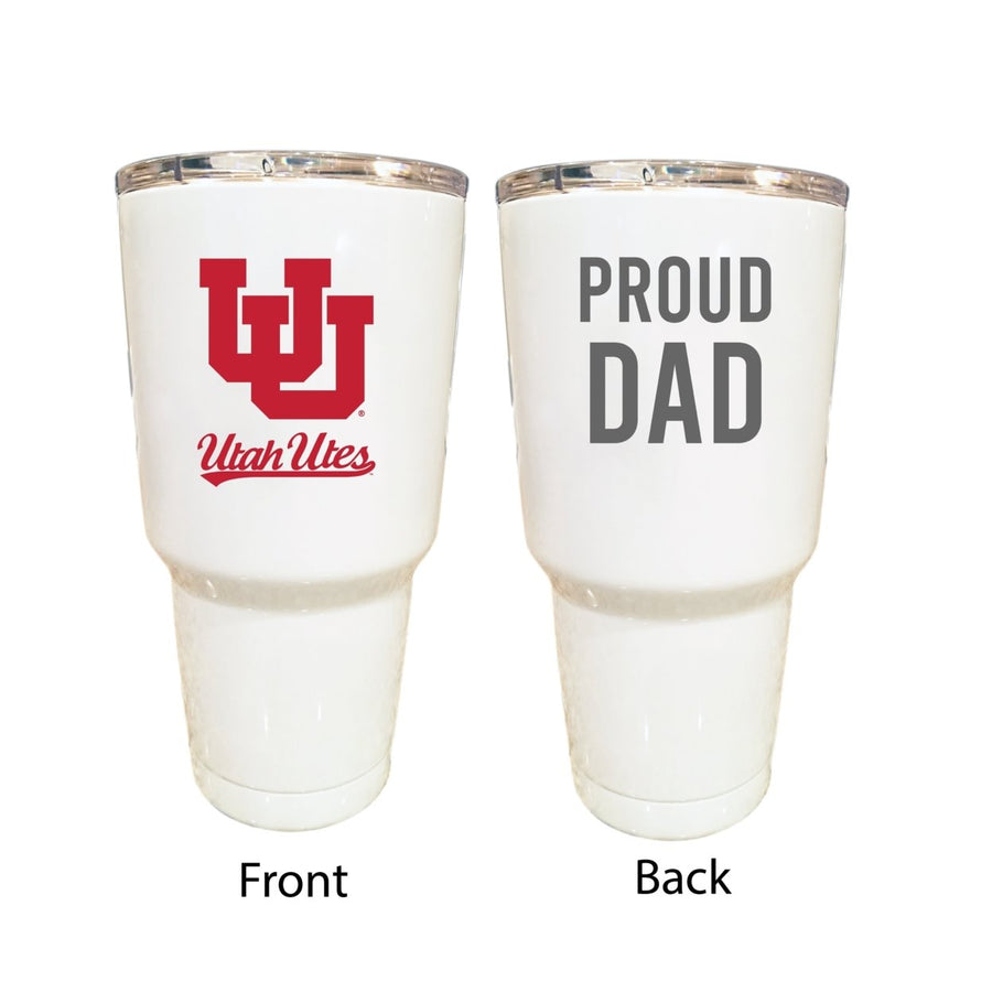 Utah Utes Proud Dad 24 oz Insulated Stainless Steel Tumbler White Image 1