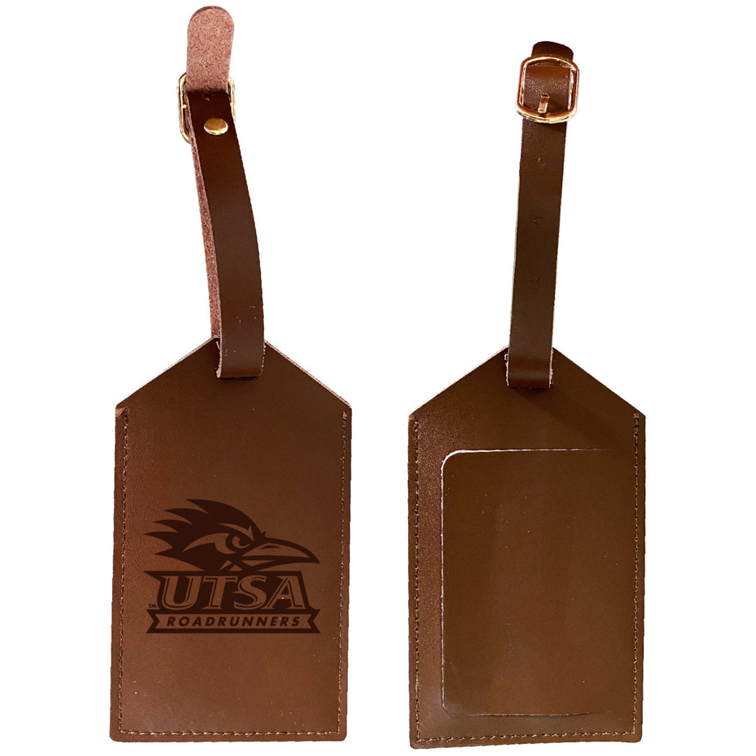 Elegant UTSA Road Runners NCAA Leather Luggage Tag with Engraved Logo Image 1