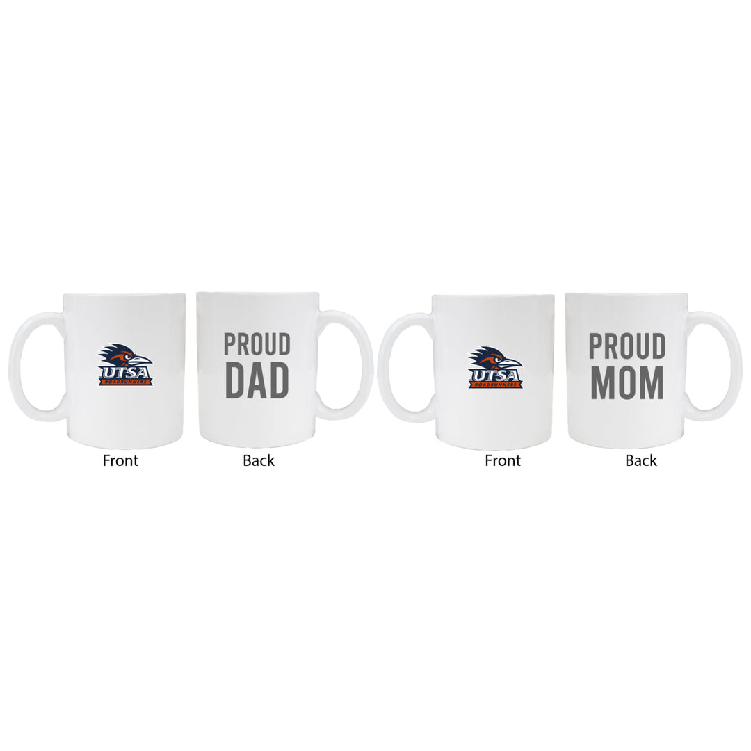 UTSA Road Runners Proud Mom And Dad White Ceramic Coffee Mug 2 pack (White) Image 1