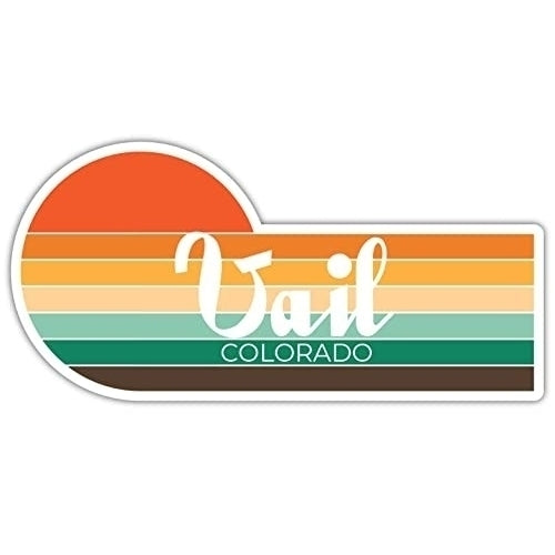 Vail Colorado 4 x 2.25 Inch Fridge Magnet Retro Vintage Sunset City 70s Aesthetic Design Image 1