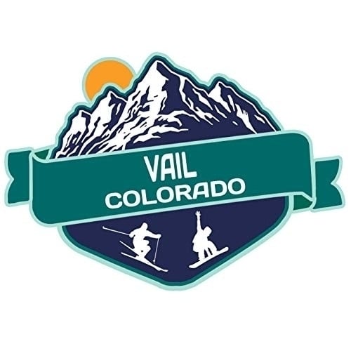 Vail Colorado Ski Adventures Souvenir 4 Inch Vinyl Decal Sticker Mountain Design 4-Pack Image 1