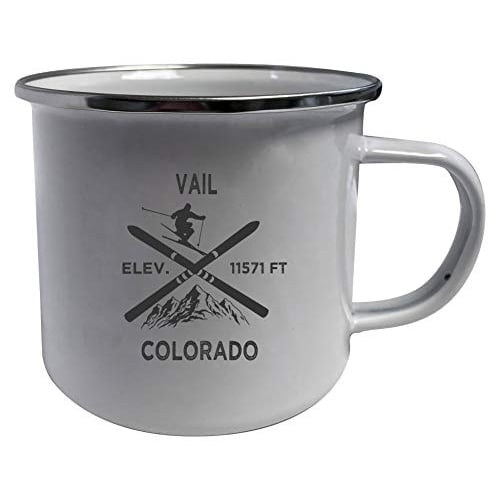 Vail Colorado Ski Adventures White Tin Camper Coffee Mug 2-Pack Image 1