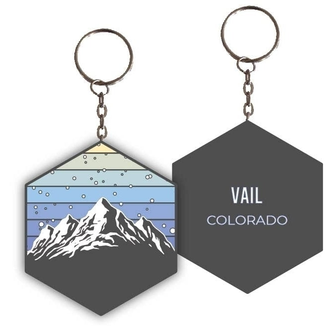 Vail Colorado Ski Snowboard Winter Adventures Metal Keychain Image 1