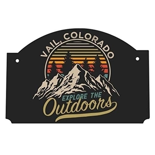 Vail Colorado Souvenir The Great Outdoors 9x6-Inch Wood Sign with String Image 1