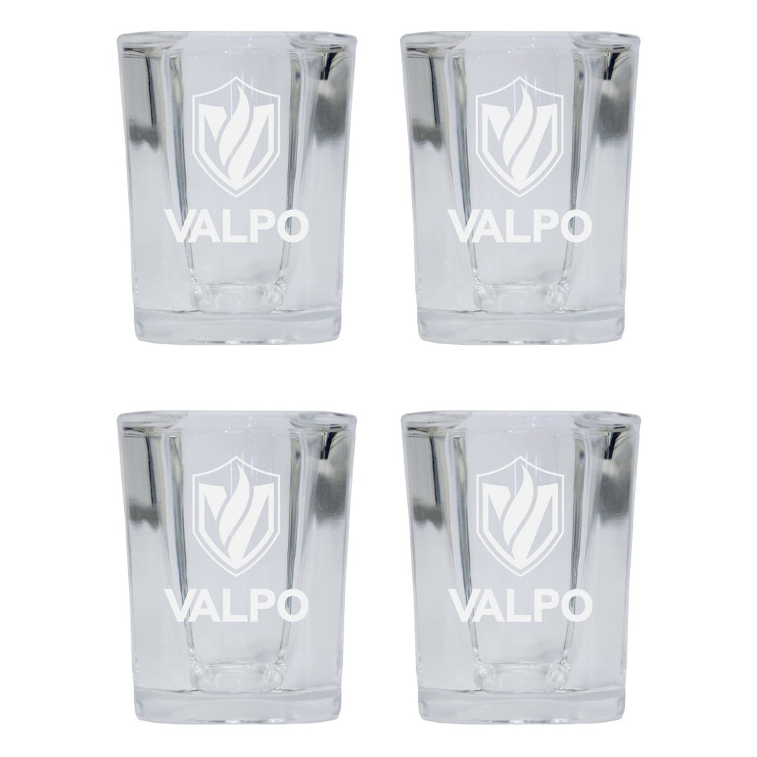 Valparaiso University NCAA Collectors Edition 2oz Square Shot Glass - Laser Etched Logo 4-Pack Image 1