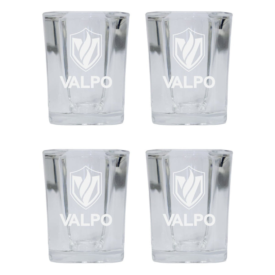 Valparaiso University NCAA Collectors Edition 2oz Square Shot Glass - Laser Etched Logo 4-Pack Image 1