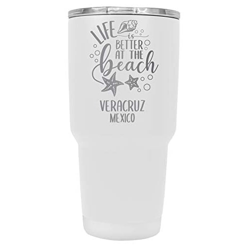 Veracruz Mexico Souvenir Laser Engraved 24 Oz Insulated Stainless Steel Tumbler White Image 1