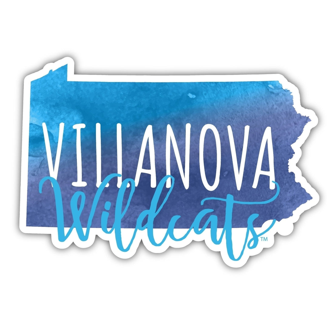 Villanova Wildcats 2-Inch on one of its sides Watercolor Design NCAA Durable School Spirit Vinyl Decal Sticker Image 1