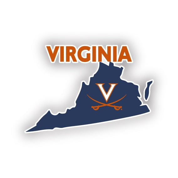 Virginia Cavaliers 4-Inch State Shape NCAA Vinyl Decal Sticker for Fans, Students, and Alumni Image 1