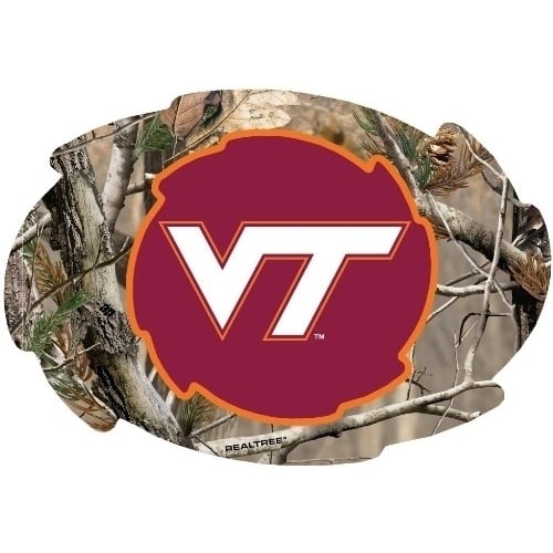 Virginia Tech Hokies Camo Design Swirl Shape 5x6-Inch NCAA High-Definition Magnet - Versatile Metallic Surface Adornment Image 1