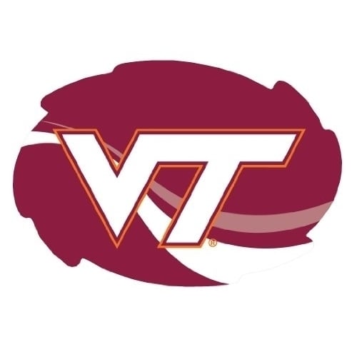 Virginia Tech Hokies Stripe Design Swirl Shape 5x6-Inch NCAA High-Definition Magnet - Versatile Metallic Surface Image 1