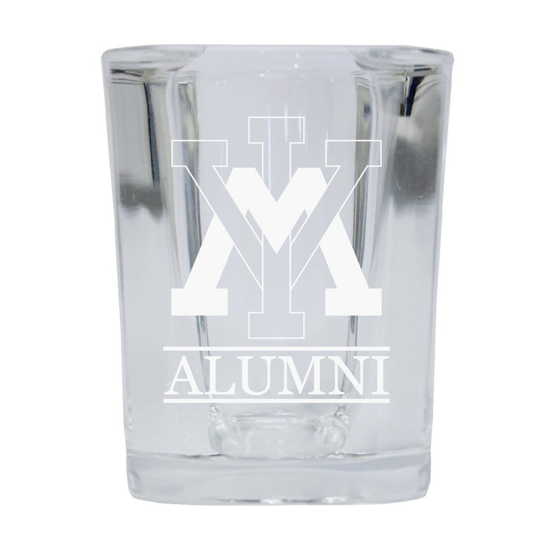 NCAA VMI Keydets Alumni 2oz Laser Etched Square Shot Glass Image 1