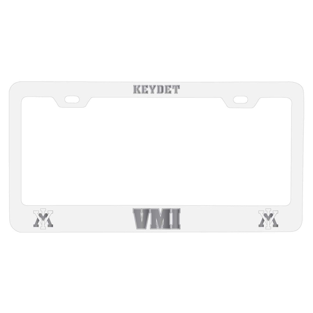 VMI Keydets Etched Metal License Plate Frame Choose Your Color Image 1