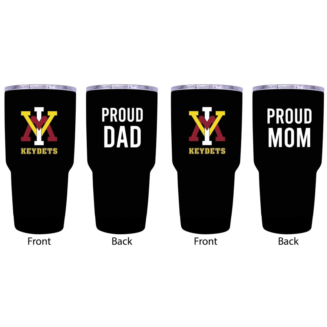 VMI Keydets Proud Parent 24 oz Insulated Tumblers Set - Black, Mom and Dad Edition Image 1