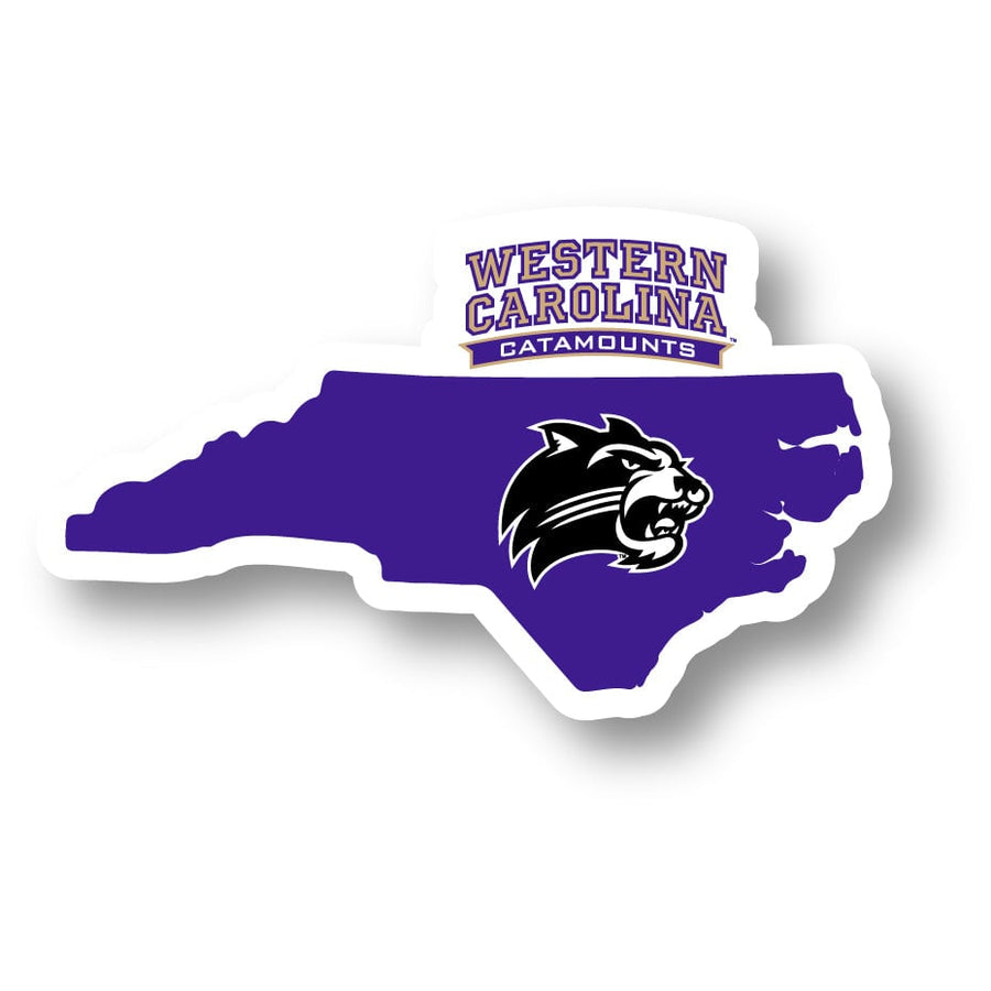 Western Carolina University 4-Inch State Shape NCAA Vinyl Decal Sticker for Fans, Students, and Alumni Image 1