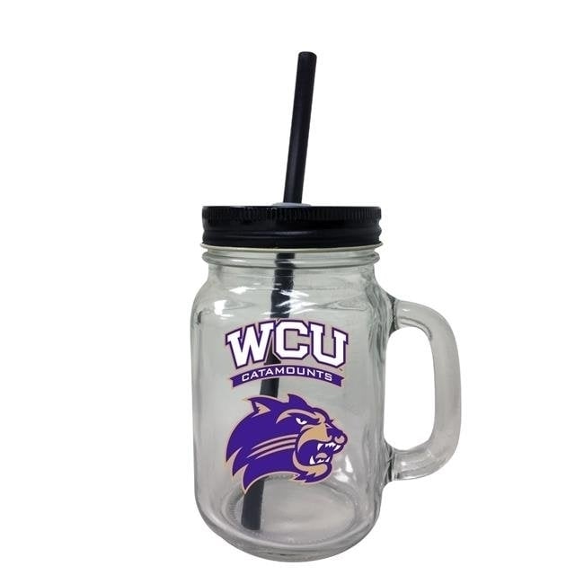 Western Carolina University Mason Jar Glass Image 1