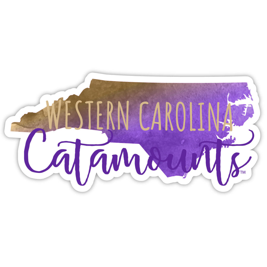 Western Carolina University 2-Inch on one of its sides Watercolor Design NCAA Durable School Spirit Vinyl Decal Sticker Image 1