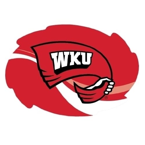 Western Kentucky Hilltoppers Stripe Design Swirl Shape 5x6-Inch NCAA High-Definition Magnet - Versatile Metallic Surface Image 1