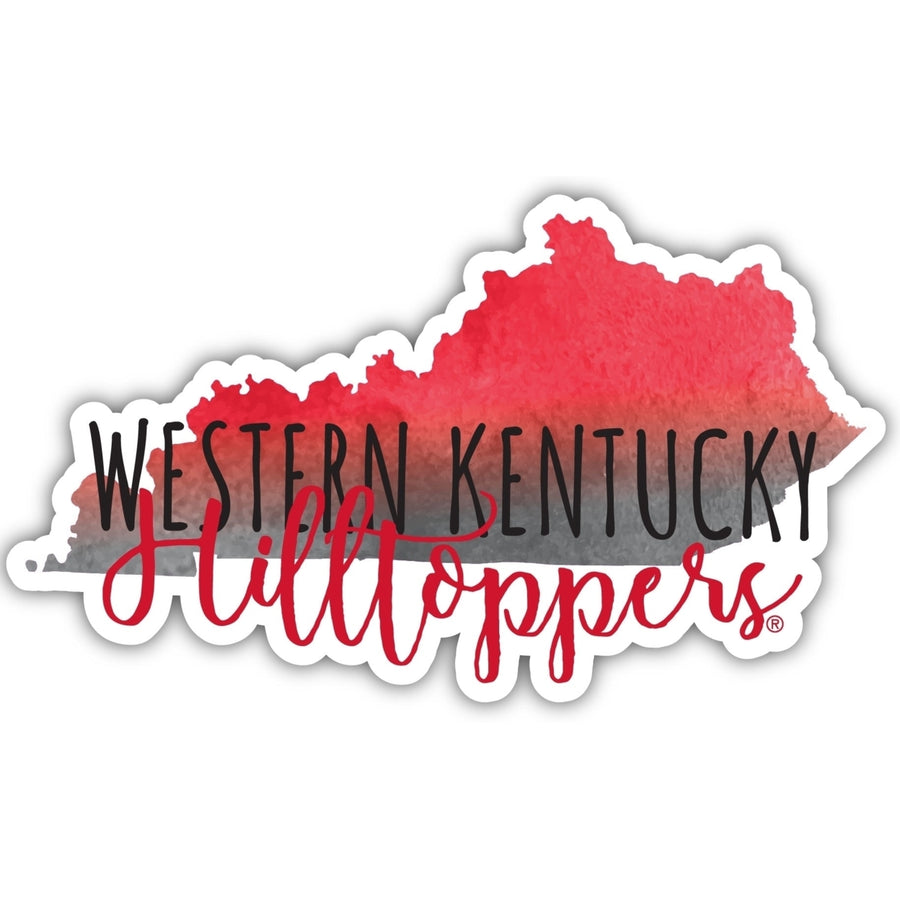 Western Kentucky Hilltoppers 2-Inch on one of its sides Watercolor Design NCAA Durable School Spirit Vinyl Decal Sticker Image 1