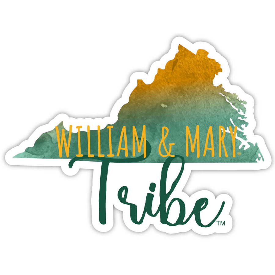 William and Mary 2-Inch on one of its sides Watercolor Design NCAA Durable School Spirit Vinyl Decal Sticker Image 1