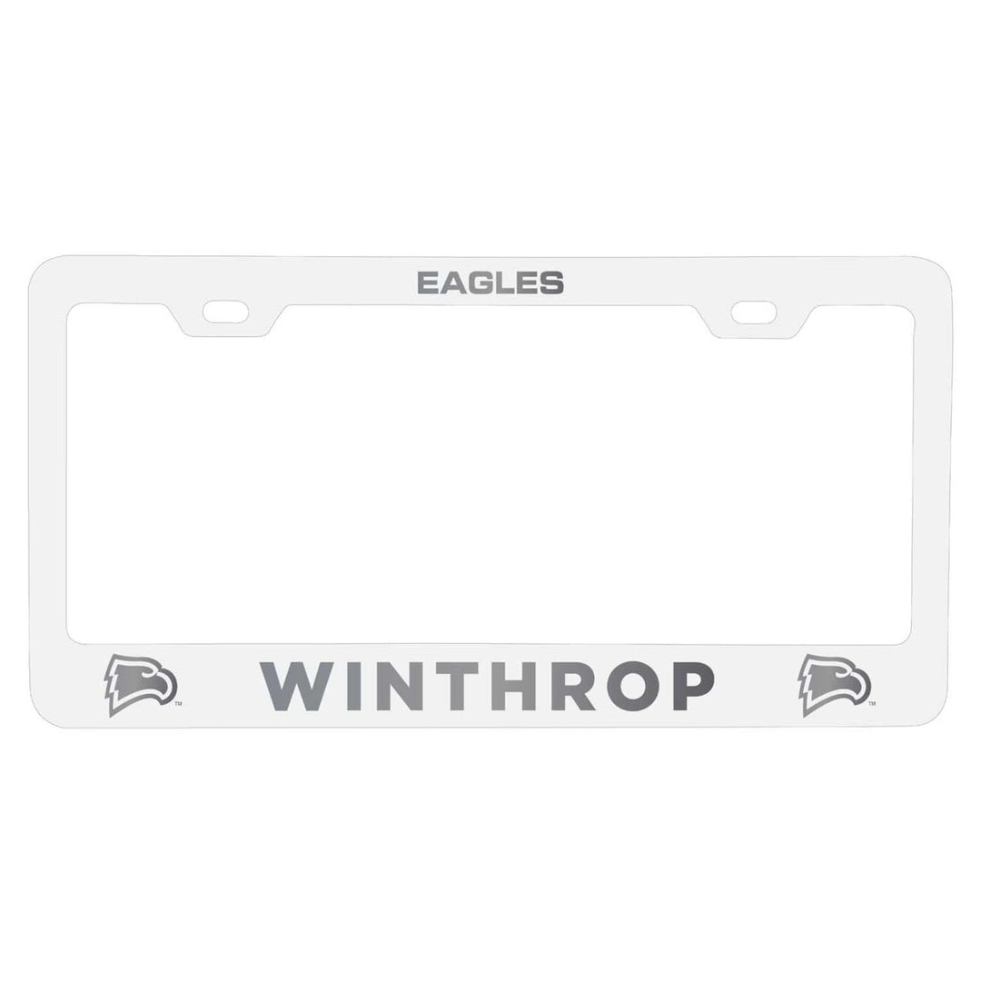 Winthrop University NCAA Laser-Engraved Metal License Plate Frame - Choose Black or White Color Image 1