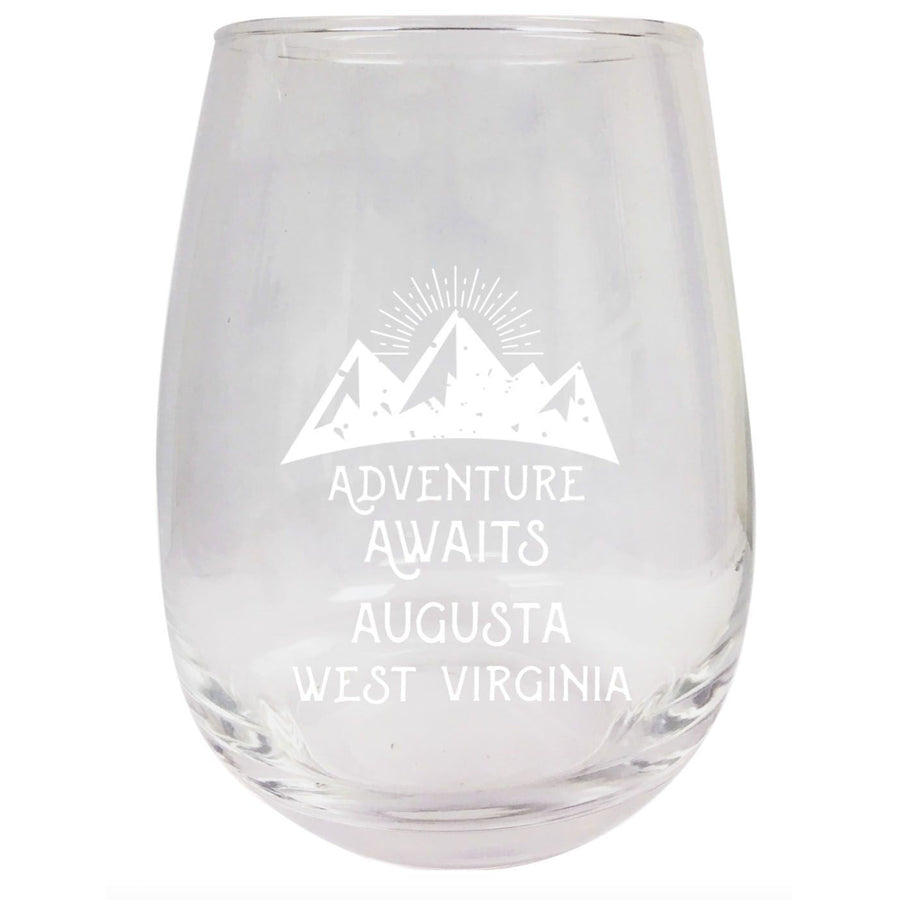 West Virginia Engraved Stemless Wine Glass Duo Image 1