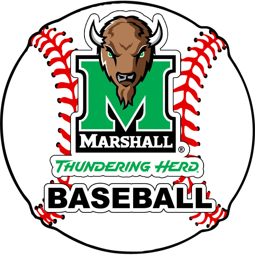 Marshall Thundering Herd 4-Inch Round Baseball NCAA Passion Vinyl Decal Sticker Image 1