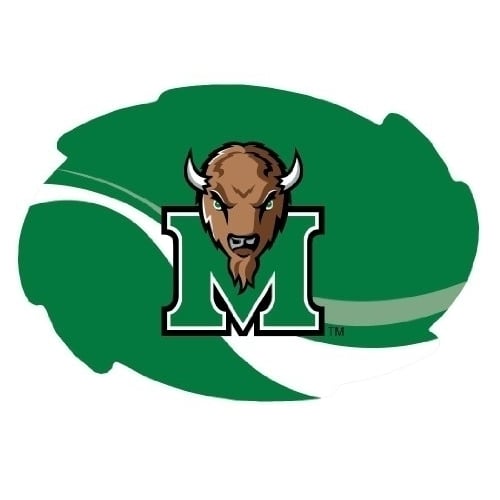 Marshall Thundering Herd Stripe Design Swirl Shape 5x6-Inch NCAA High-Definition Magnet - Versatile Metallic Surface Image 1