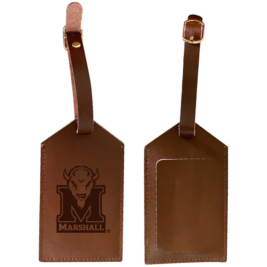 Elegant Marshall Thundering Herd NCAA Leather Luggage Tag with Engraved Logo Image 1
