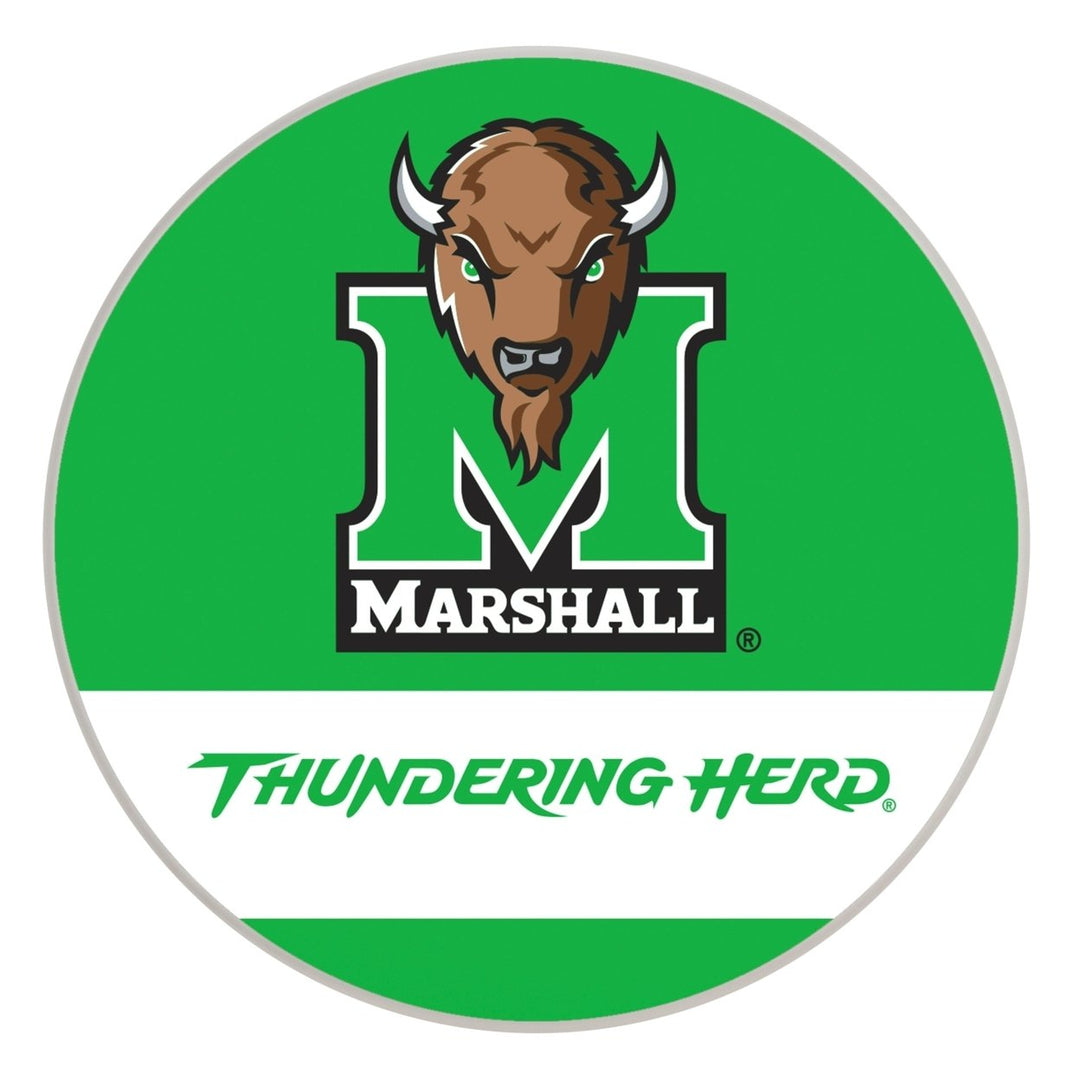 Marshall Thundering Herd Officially Licensed Paper Coasters (4-Pack) - Vibrant, Furniture-Safe Design Image 1