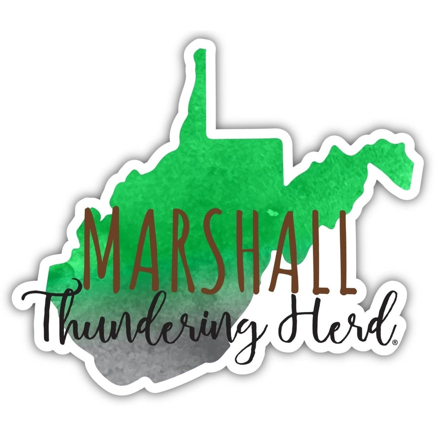 Marshall Thundering Herd 2-Inch on one of its sides Watercolor Design NCAA Durable School Spirit Vinyl Decal Sticker Image 1