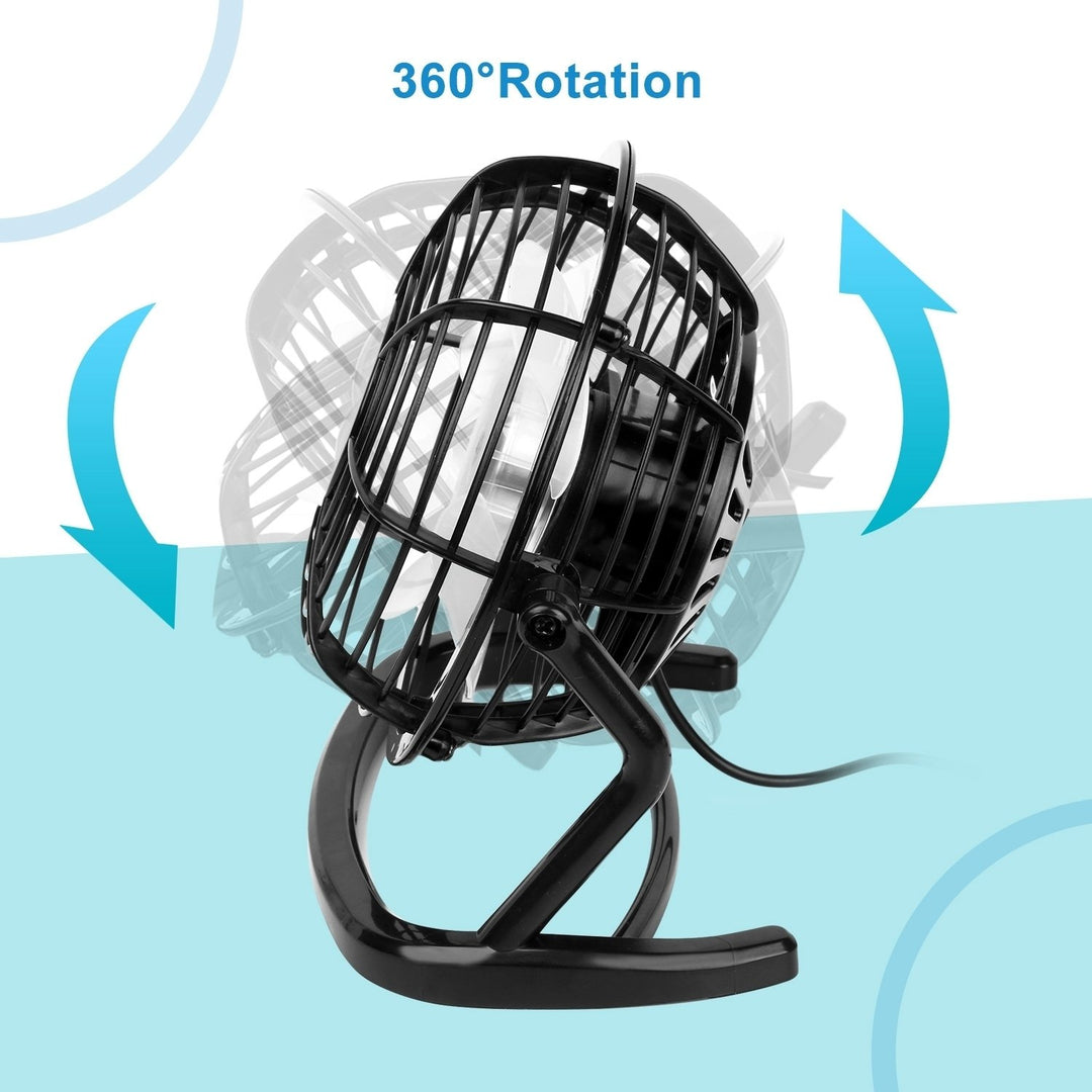 USB Fan 360 Degree Rotation Quiet Portable Desk Cooling Fan Mini Air Circulator Image 4