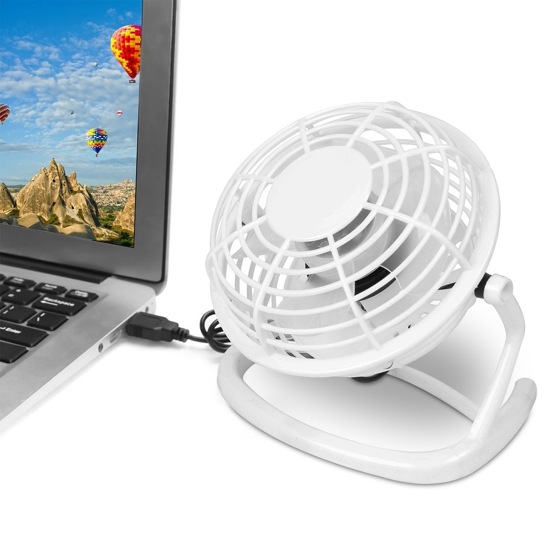 USB Fan 360 Degree Rotation Quiet Portable Desk Cooling Fan Mini Air Circulator Image 1