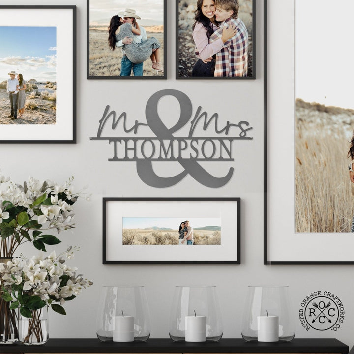 Mr and Mrs Personalized Name Sign - Couple Gifts  For Bedroom Image 1