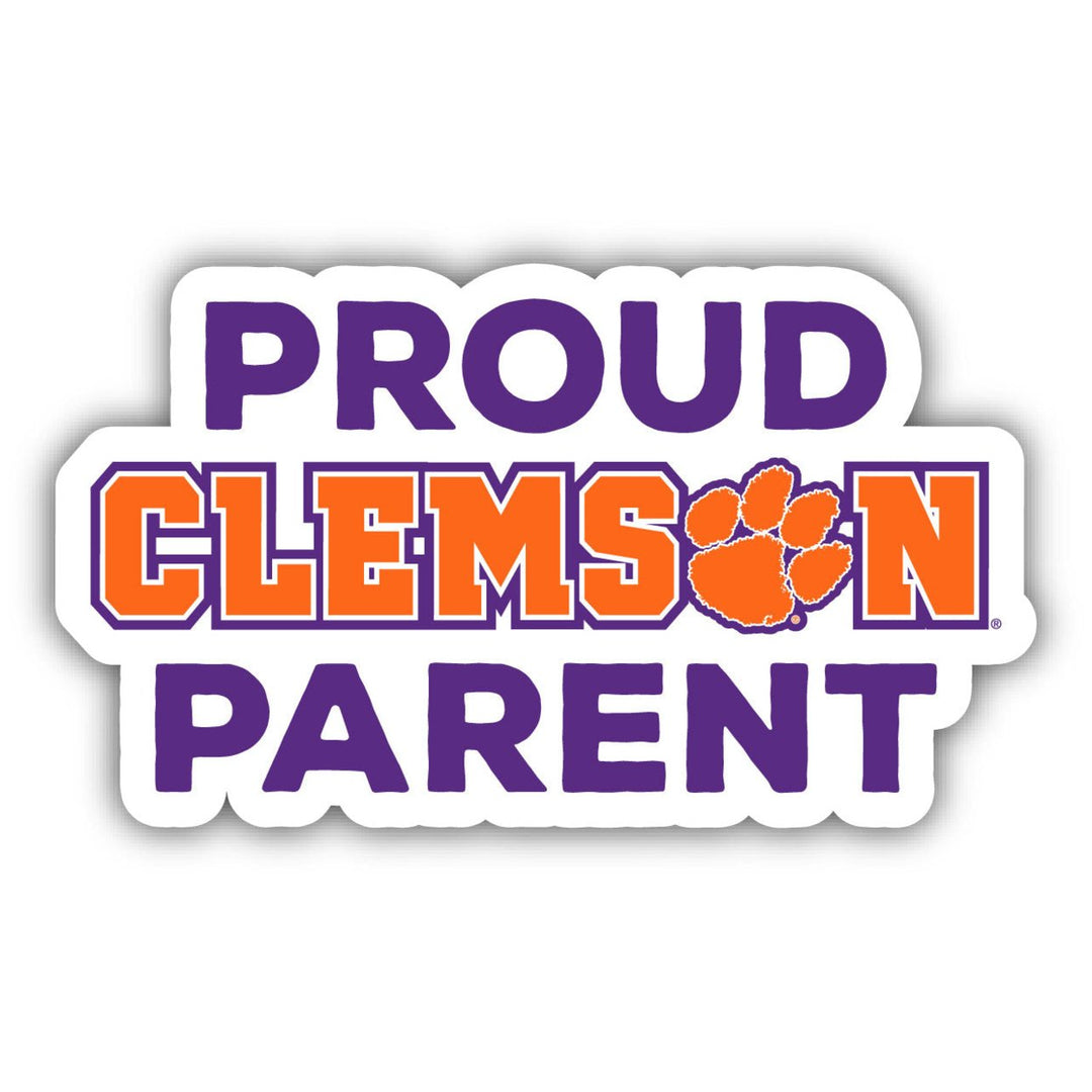 Clemson Tigers 4-Inch Proud Parent NCAA Vinyl Sticker - Durable School Spirit Decal Image 1