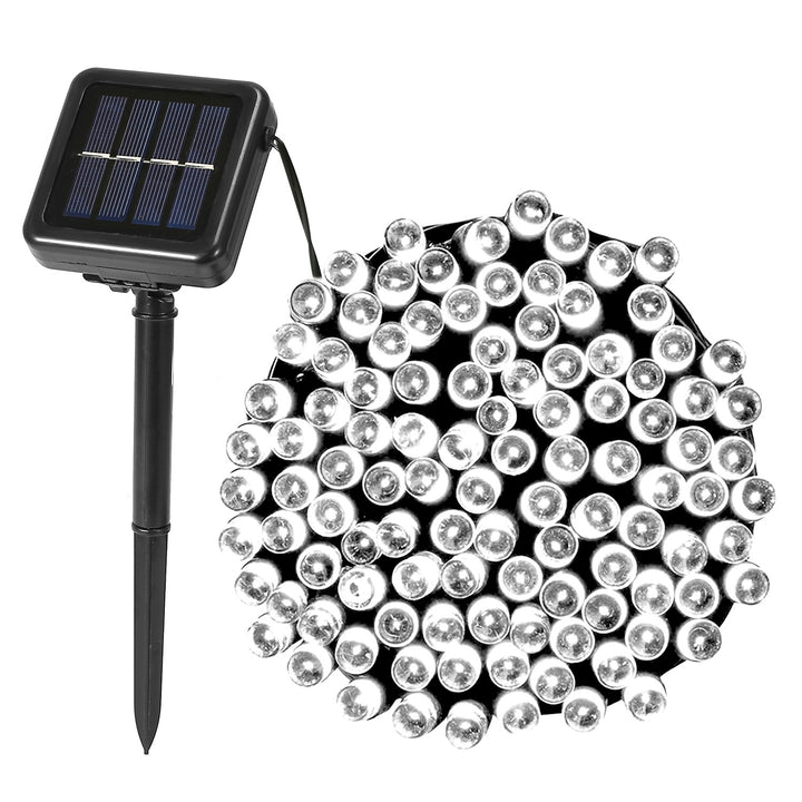 Solar String Lights 200 LEDs 22M White LED Solar Powered Waterproof 8 Modes Image 1