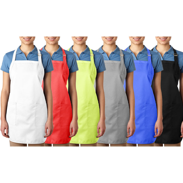 Multi-pack Unisex Deluxe Adjustable Bib Apron With Pockets Image 1