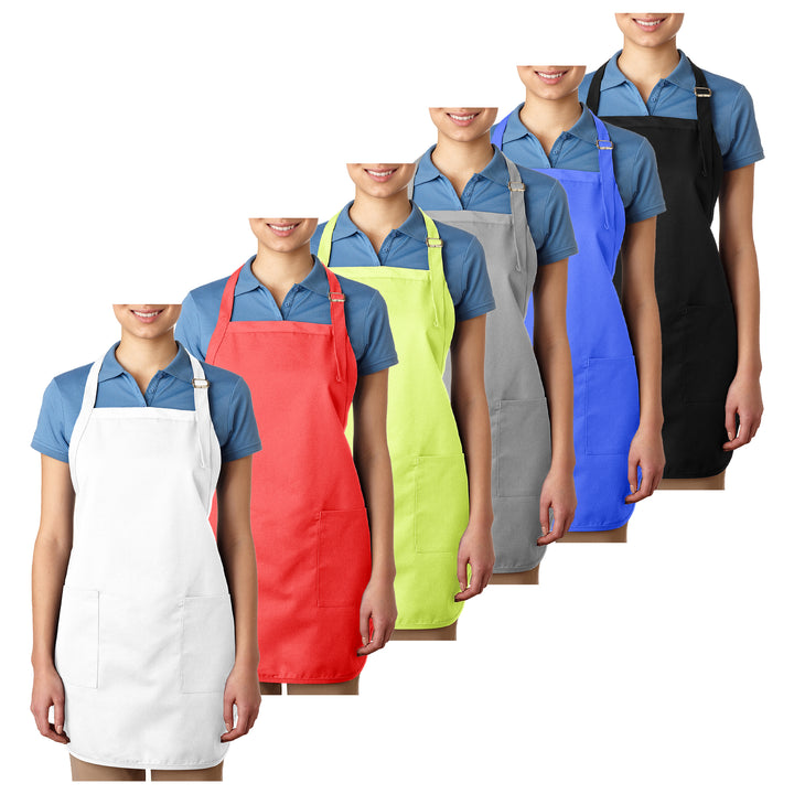 Multi-pack Unisex Deluxe Adjustable Bib Apron With Pockets Image 2