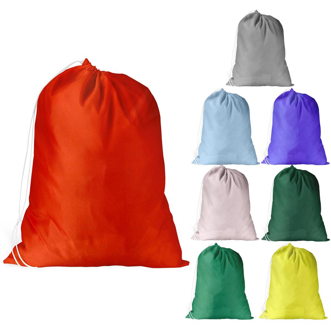 2-Pack Heavy Duty Nylon Laundry Bag Drawstring Closure 22x29 Inches Portable Image 1