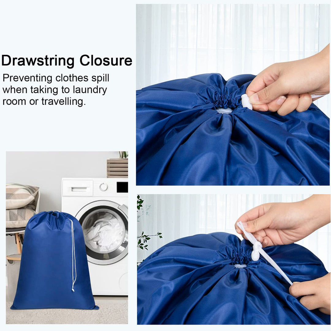 2-Pack Heavy Duty Nylon Laundry Bag Drawstring Closure 22x29 Inches Portable Image 4