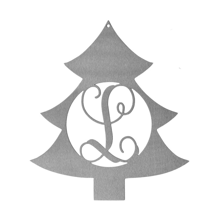 Christmas Tree Single Letter Monogram - 2 Sizes - Personalized Christmas Wreath Decor Image 5