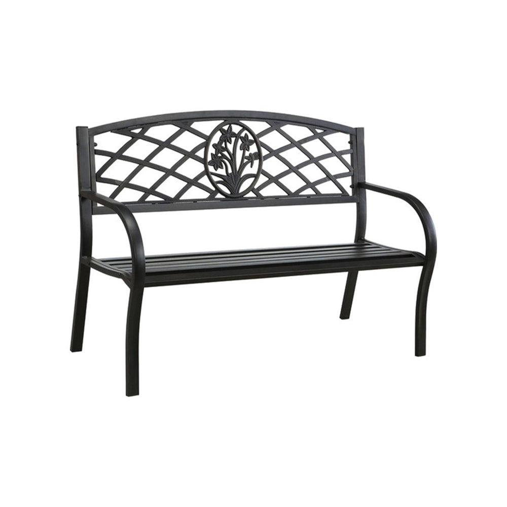 Minot Slated Seat Patio Bench - Saltoro Sherpi Image 2