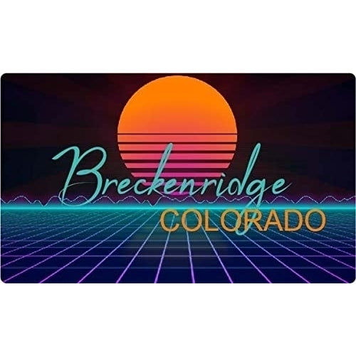Breckenridge Colorado 4 X 2.25-Inch Fridge Magnet Retro Neon Design Image 1