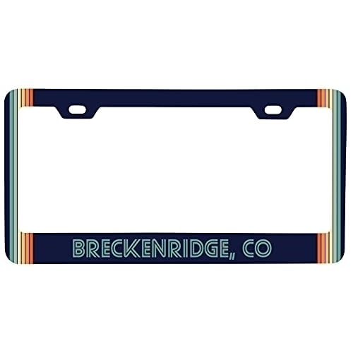 Breckenridge Colorado Car Metal License Plate Frame Retro Design Image 1